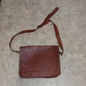Classic Brown Amish Leather Messenger Bag